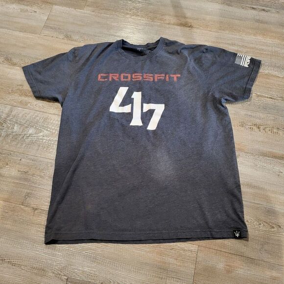 Forged Crossfit 47 American Flag Graphic Short Sleeved Tee Shirt Mens Size XL - Picture 1 of 8